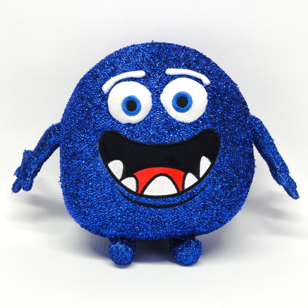 Hersheypark Gumdrops Blue Sparkle Monster Plush Lurex Souvenir Toy 10 Inch